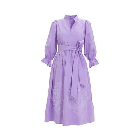 TUCKERNUCK Lavender Embroidery Dowling Midi Dress Size S NWT - Picture 6 of 6